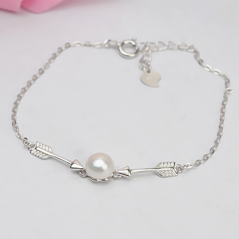 S925 Silver Arrow Flower Pearl Bracelet Setting-Jewelry DIY - Feliz Pearl