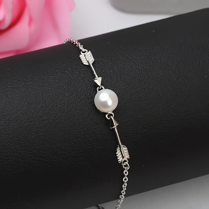 S925 Silver Arrow Flower Pearl Bracelet Setting-Jewelry DIY - Feliz Pearl