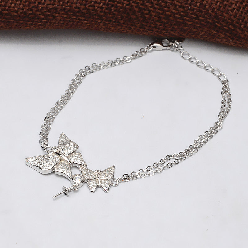 Cubic Zirconia Butterfly Pearl Bracelet Setting-Feliz Pearl - Feliz Pearl