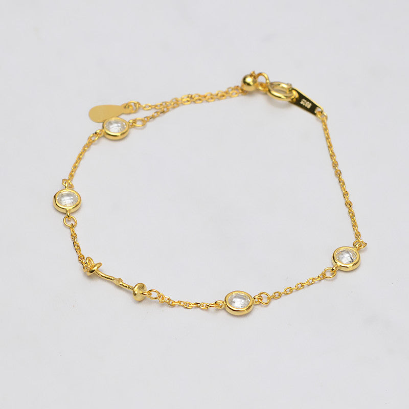 S925 Sterling Silver Cubic Zieconia Pearl Bracelet Setting - Feliz Pearl