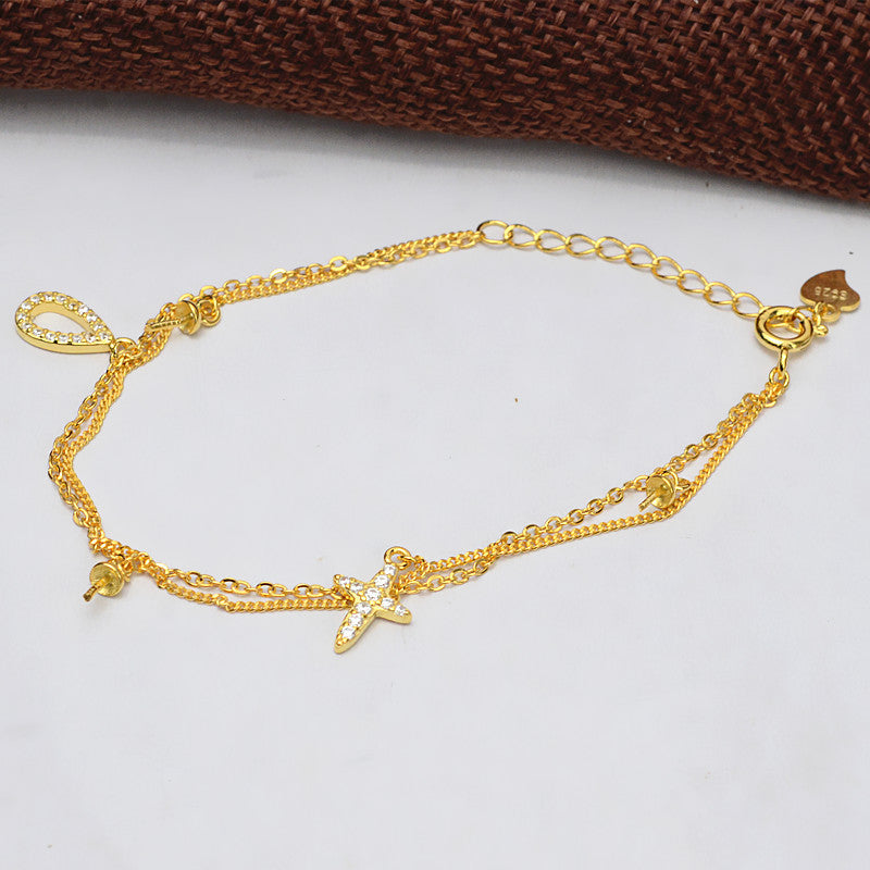 Cross Decoration Pearl Bracelet Setting-Jewelry DIY Settings - Feliz Pearl