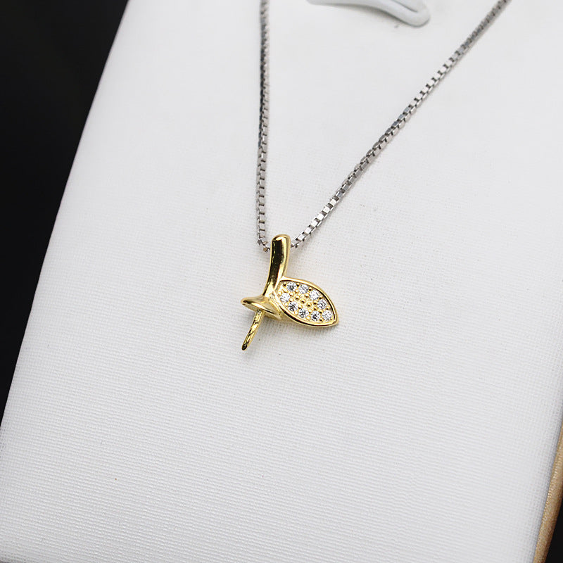 Wholesale Apple Leaves Pearl Pendant Settings-S925 Sterling Silver - Feliz Pearl