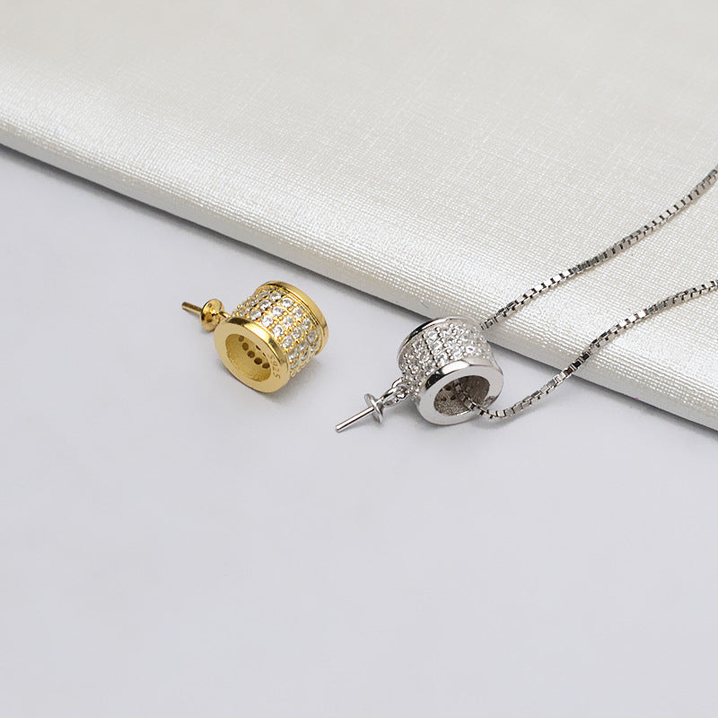 Classic CZ Tube Pearl Pendant Setting-S925 Sterling Silver - Feliz Pearl