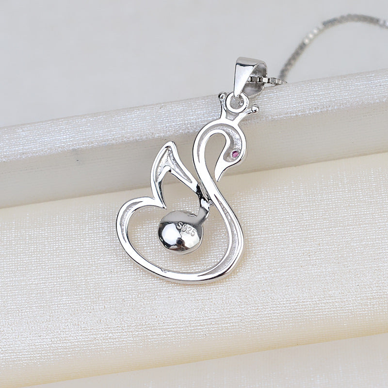 Purple Eye Swan Pendant Setting-Jewelry DIY - Feliz Pearl