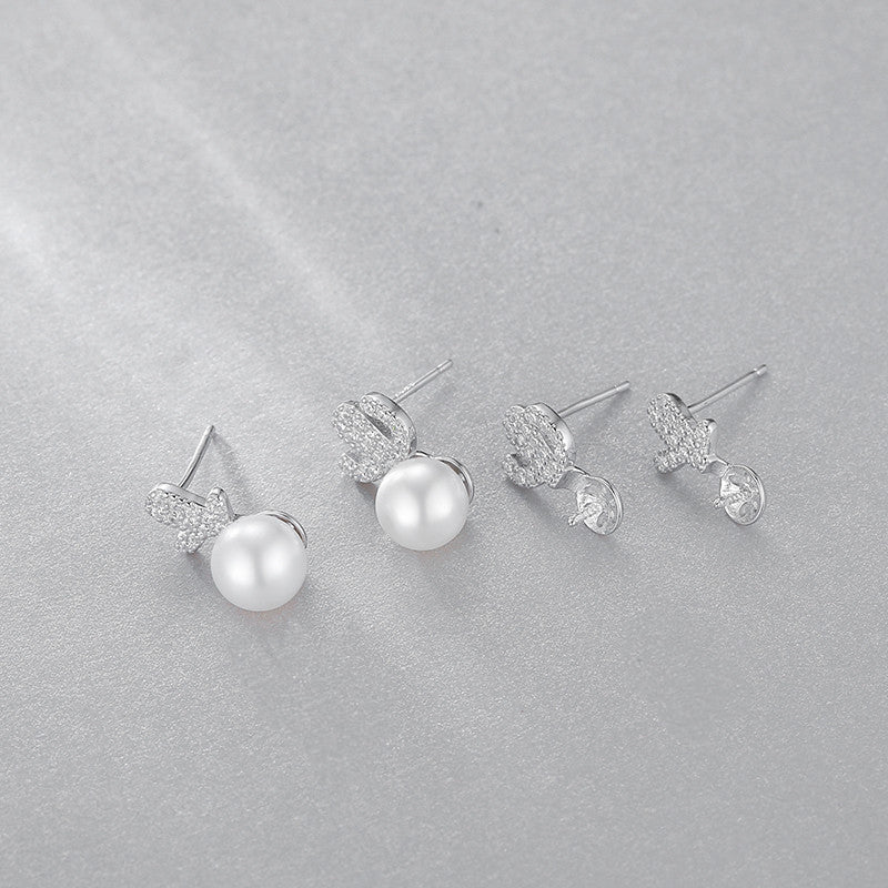 Lovely Cubic Zirconia Cactus Earring Setting-S925 Sterling Silver - Feliz Pearl