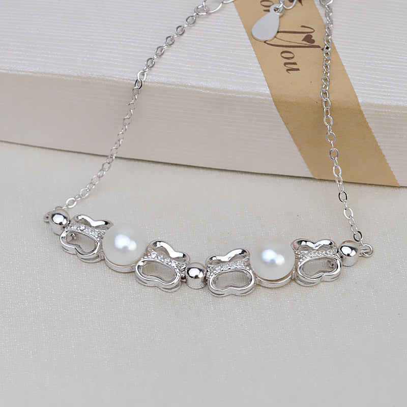 Mini Butterfly S925 Sterling Silver Pearl Bracelet Setting - Feliz Pearl
