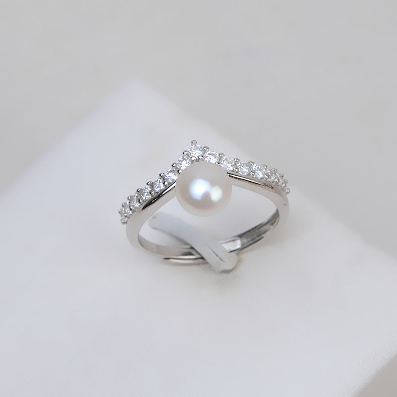 Tiny Crown Pearl Ring Setting-S925 Sterling Silver - Feliz Pearl