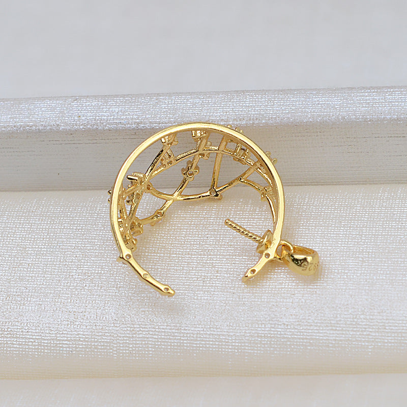 Cubic Zirconia Comet Pearl Pendant Setting-S925 Sterling Silver - Feliz Pearl