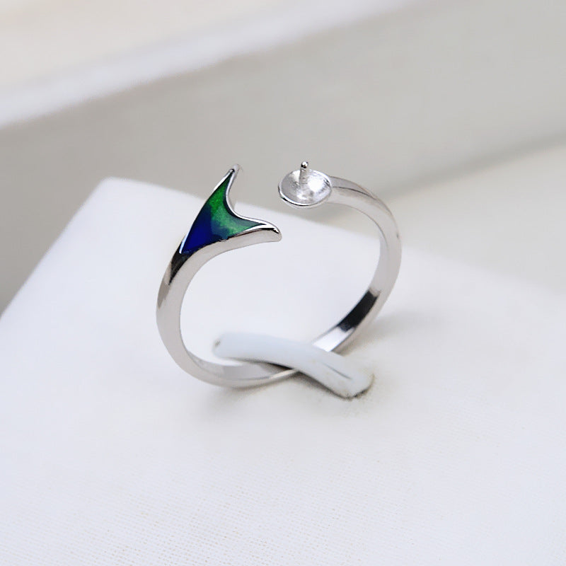 Adjustable Size Mermaid Tail Pearl Ring Silver Mounting-Feliz Pearl - Feliz Pearl