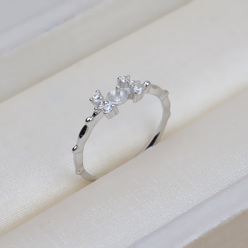 Wholesale S925 Sterling Silver Tiny Bow Tie Pearl Ring Mounting - Feliz Pearl