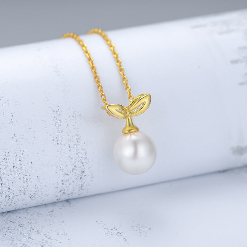 Minimalist Sprouts Pearl Pendant Setting-Pearl Jewelry Supplier - Feliz Pearl