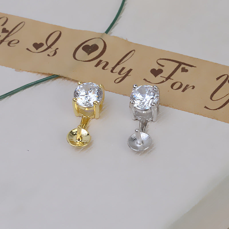 Daily Cubic Zirconia 925 Sterling Silver Pearl Pendant Mounting - Feliz Pearl