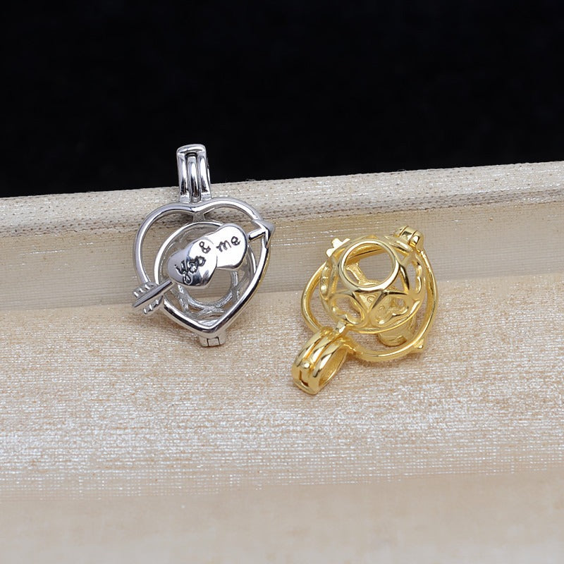 You&Me Pearl Cage Pendant-Silver Jewelry Settings - Feliz Pearl