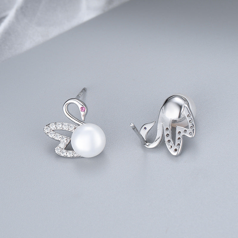 DIY Sterling Silver Swan Pearl Earring Setting-Feliz Pearl - Feliz Pearl