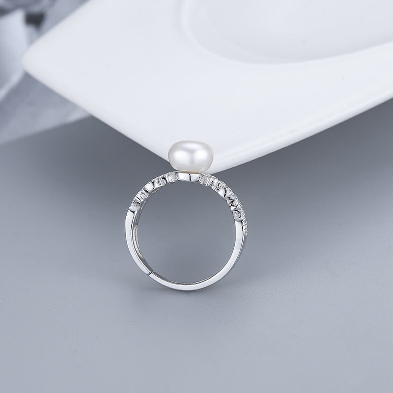 S925 Sterling Silver Chic Lace Design Pearl Ring Setting-Feliz Pearl - Feliz Pearl