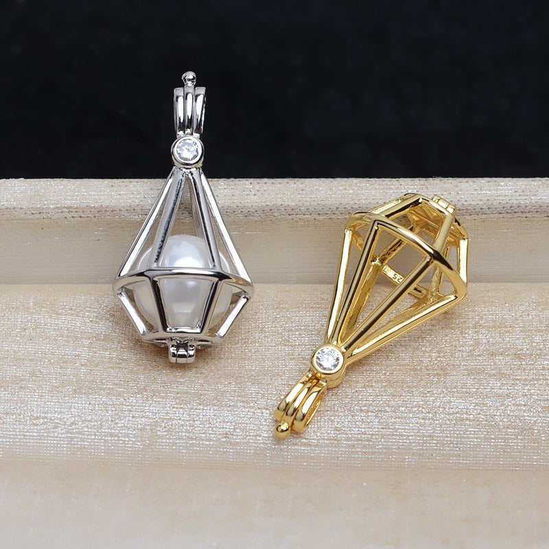 Feliz Pearl Triangle Lantern Pearl Cage Pendant - Feliz Pearl