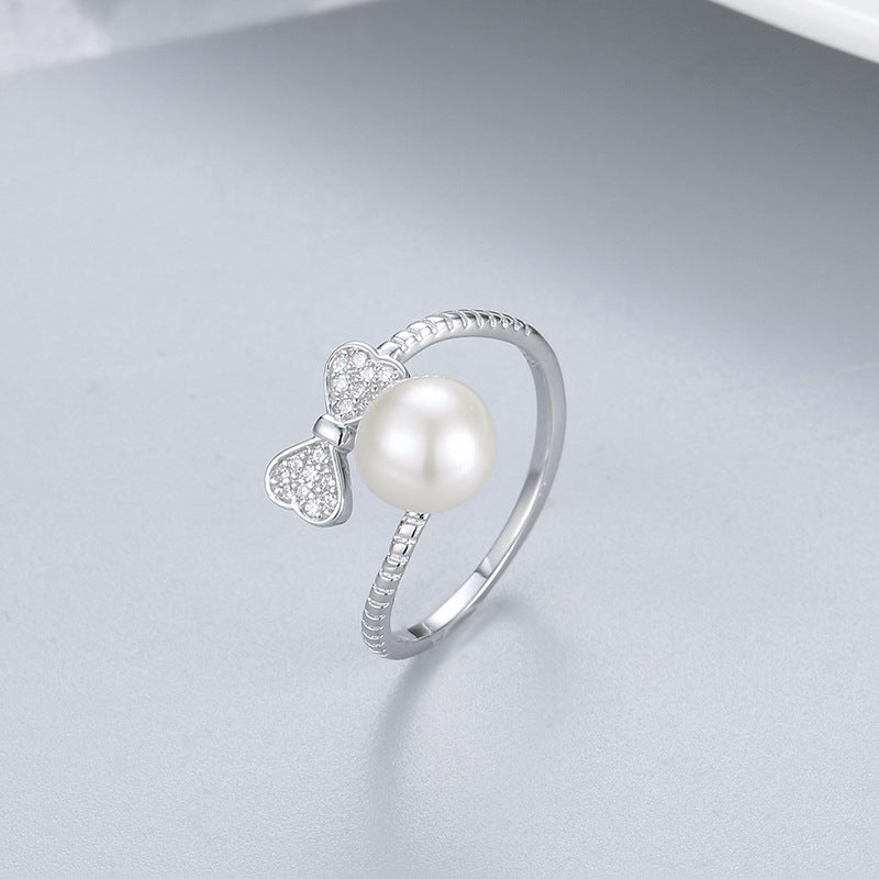 S925 Sterling Silver Bow Tie Design Pearl Ring Setting-Feliz Pearl - Feliz Pearl