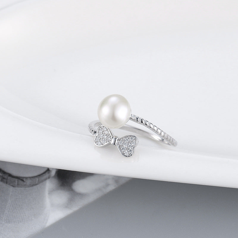 S925 Sterling Silver Bow Tie Design Pearl Ring Setting-Feliz Pearl - Feliz Pearl