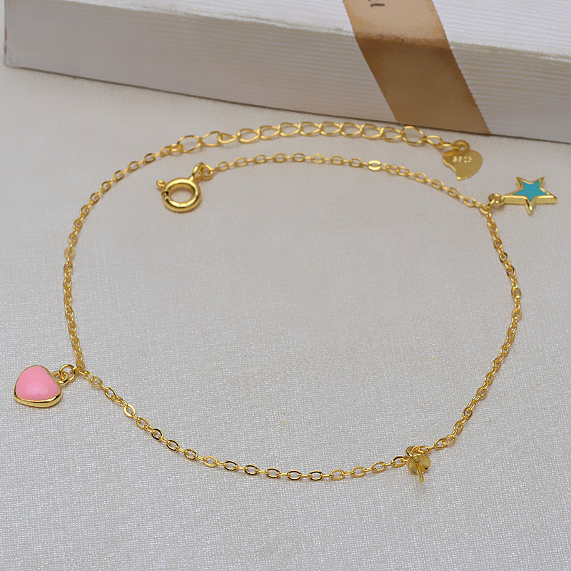 Star& Heart Pearl Bracelet Setting- S925 Silver Jewelry Setting - Feliz Pearl