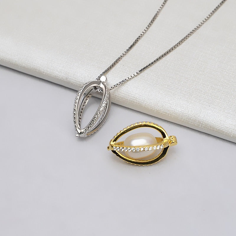 S925 Silver 9-10m Bird's Cage Pearl Cage Pendant - Feliz Pearl