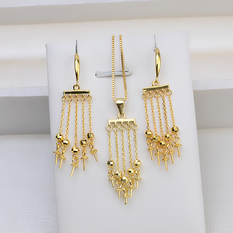 Wholesale Sterling Silver Tassel Pearl Earring Mounting-DIY Pearl Jewelry Settings