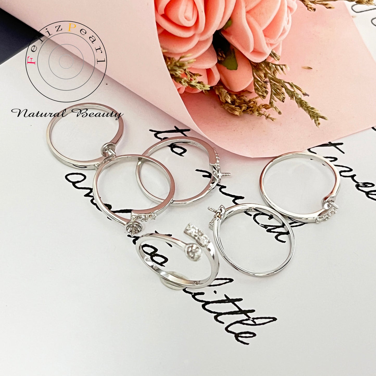 DIY Daily Pearl Ring Setting-S925 Sterling Silver Pearl Jewelry - Feliz Pearl