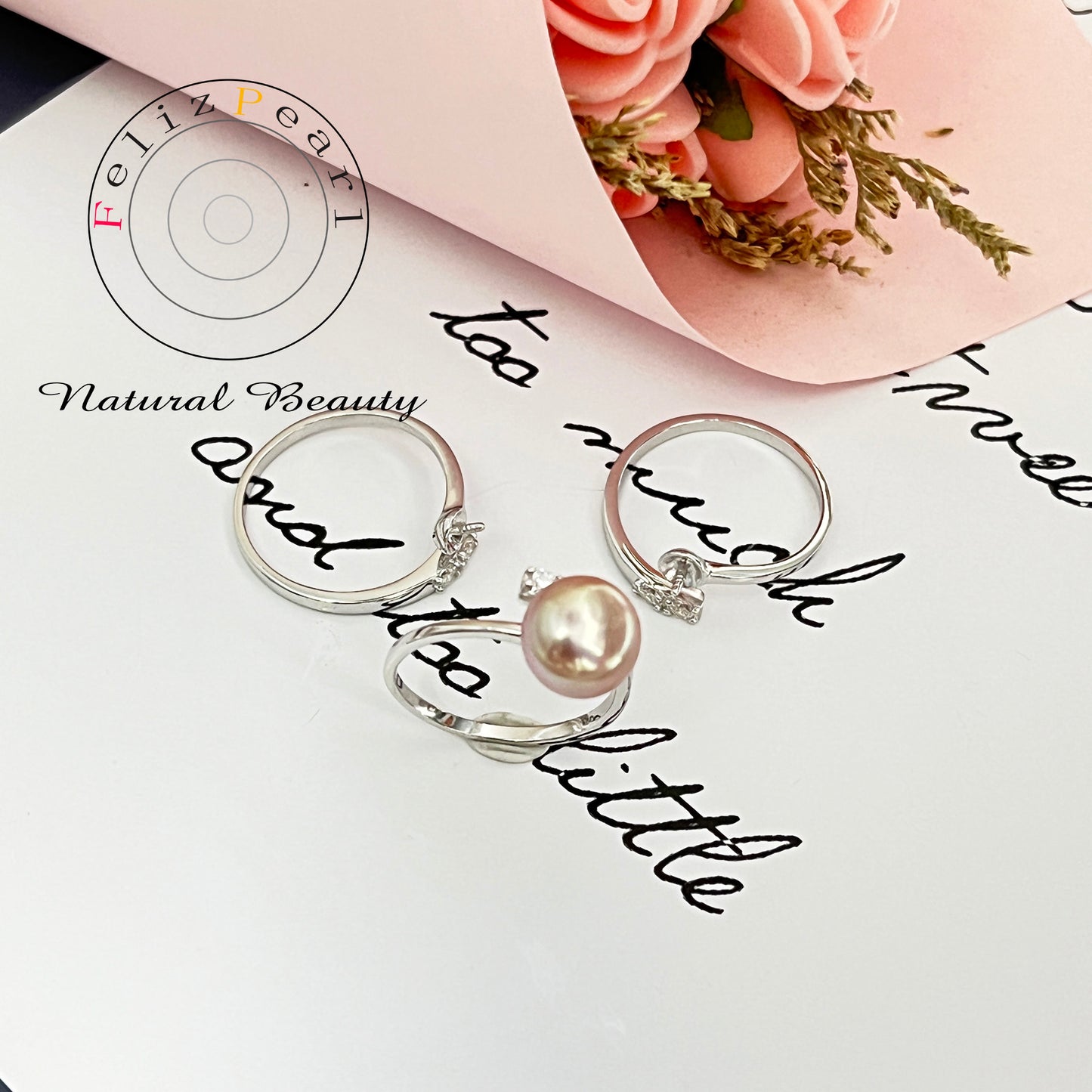 DIY Daily Pearl Ring Setting-S925 Sterling Silver Pearl Jewelry - Feliz Pearl