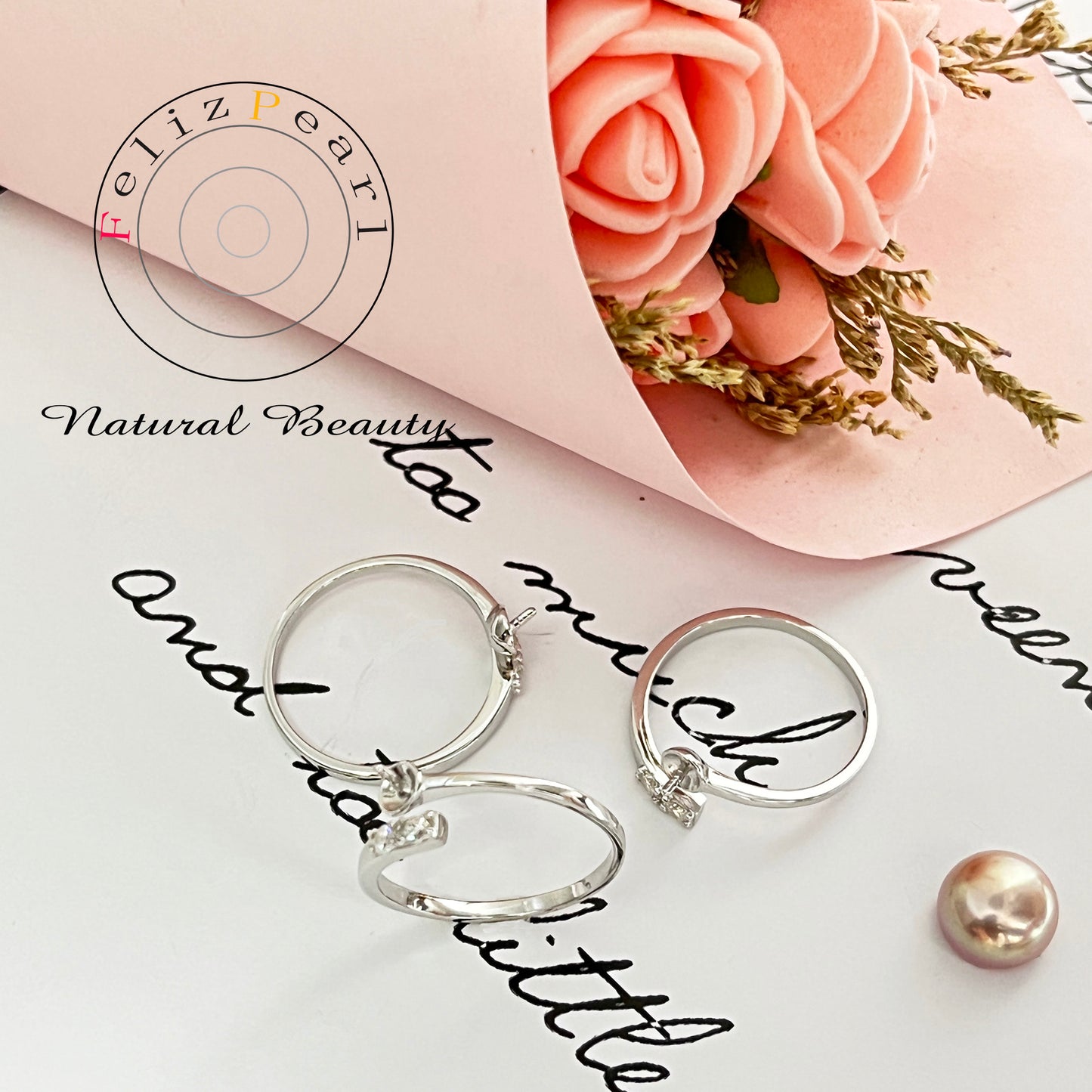 DIY Daily Pearl Ring Setting-S925 Sterling Silver Pearl Jewelry - Feliz Pearl