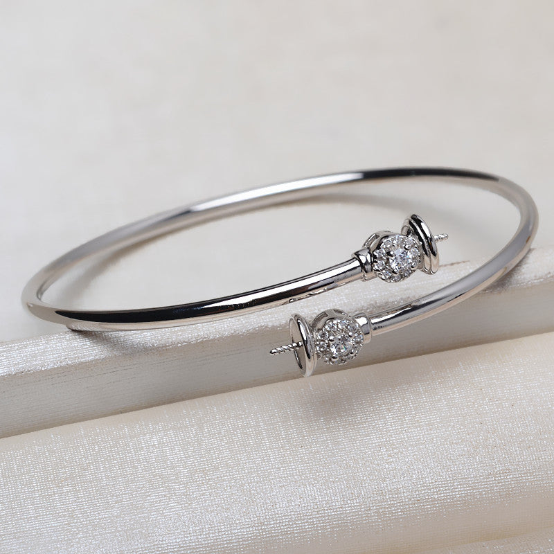 Double Pearls Pearl Bangle Setting-DIY Jewelry Setting Supplier - Feliz Pearl