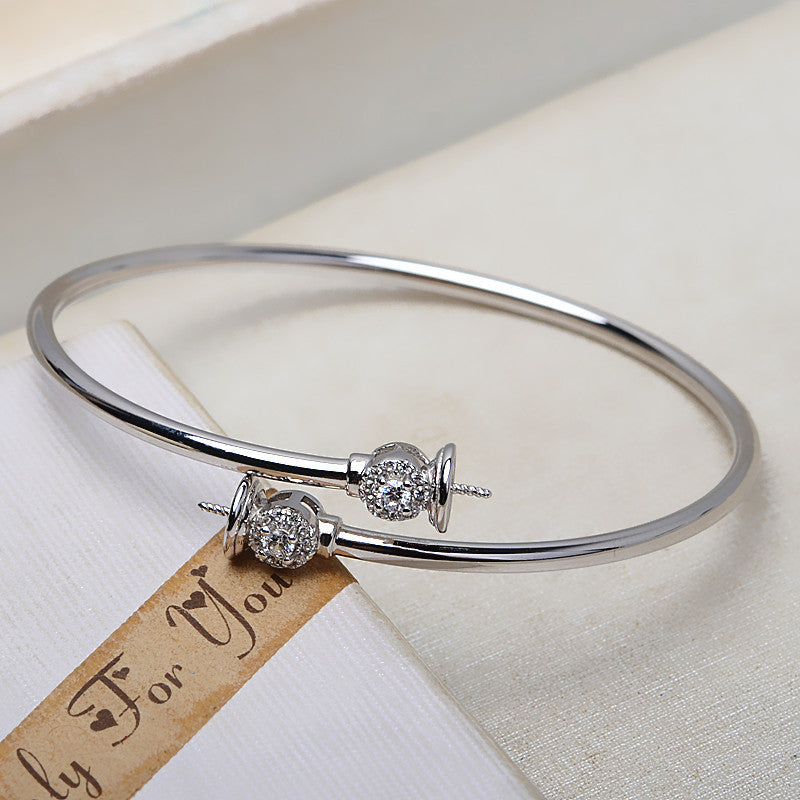 Double Pearls Pearl Bangle Setting-DIY Jewelry Setting Supplier - Feliz Pearl