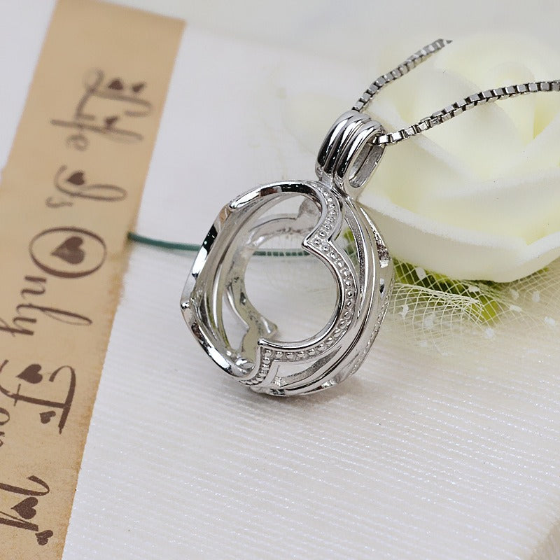Sterling Silver Globe Pearl Cage Pendant - Feliz Pearl