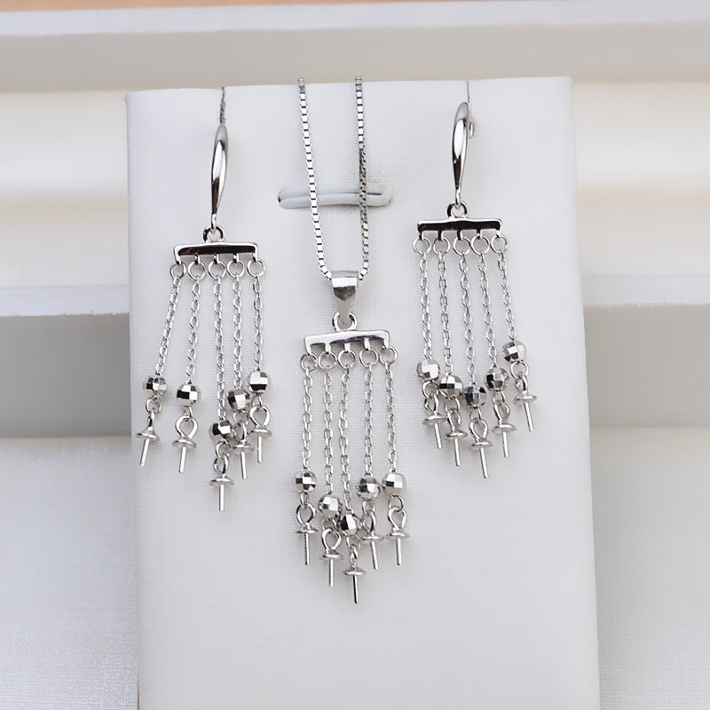 Wholesale Sterling Silver Tassel Pearl Earring Mounting-DIY Pearl Jewelry Settings
