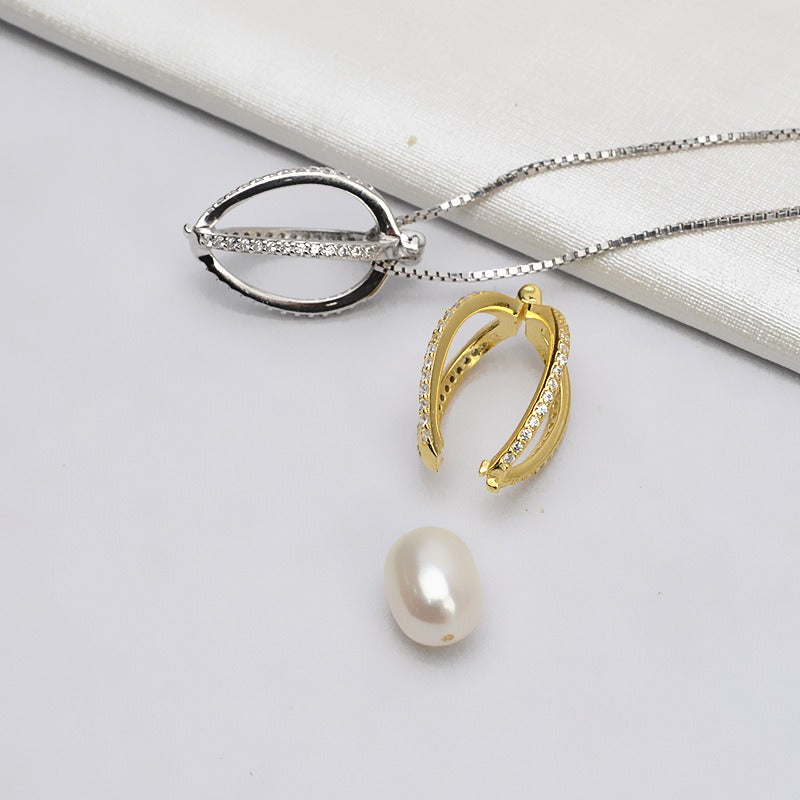 S925 Silver 9-10m Bird's Cage Pearl Cage Pendant - Feliz Pearl