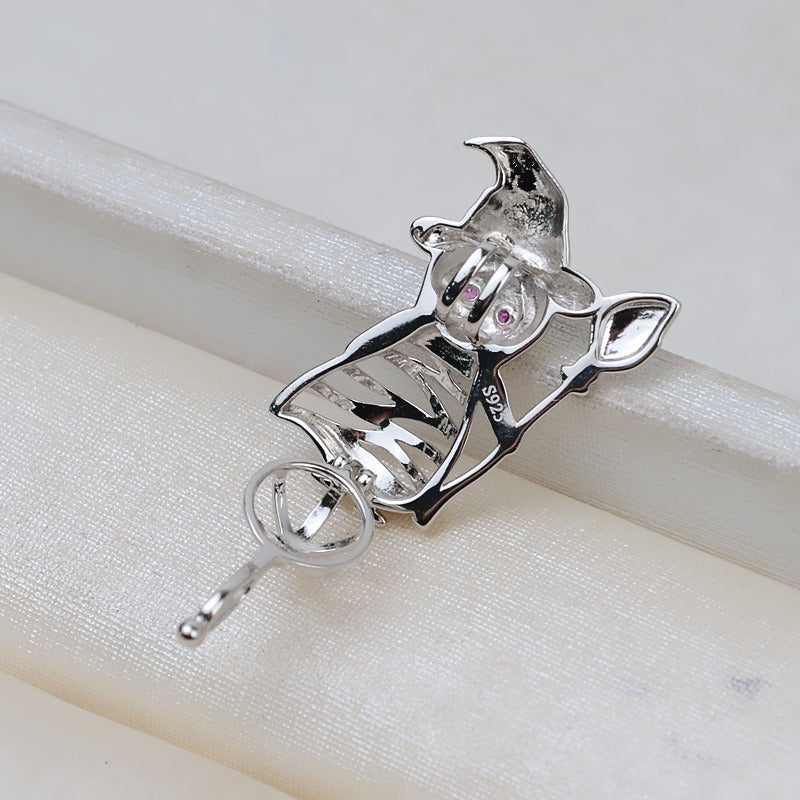 S925 Sterling Silver European Witch Pearl Cage Pendant - Feliz Pearl