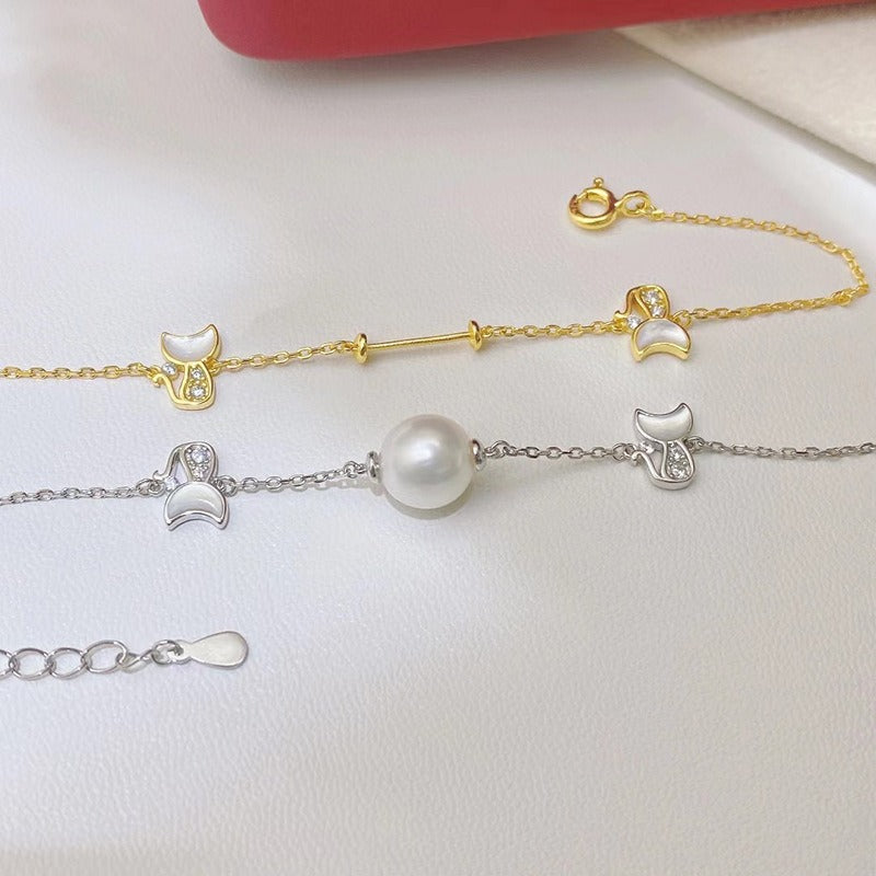 Women Sweet Cat Pearl Bracelet Settings-Feliz Pearl - Feliz Pearl