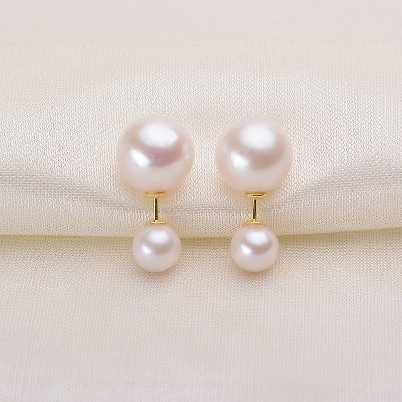 Classic Double Pearls Pearl Stud Earring - Feliz Pearl