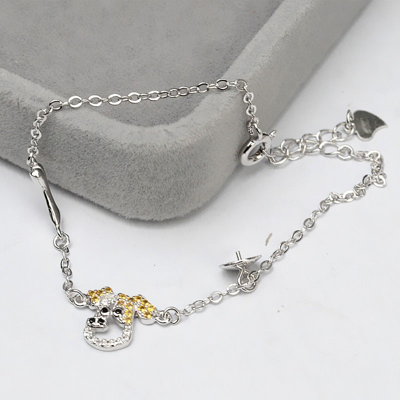 Cubic Zirconia Zodiac Dog Pearl Bracelet Setting-Jewelry DIY - Feliz Pearl