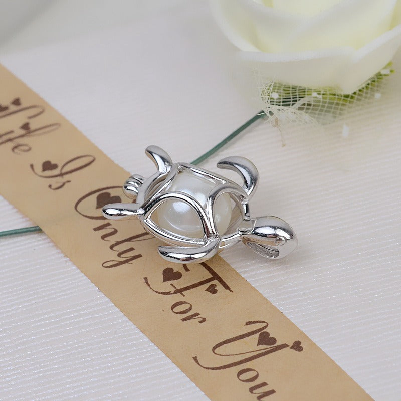 S925 Sterling Silver Turtle Pearl Cage Pendant - Feliz Pearl