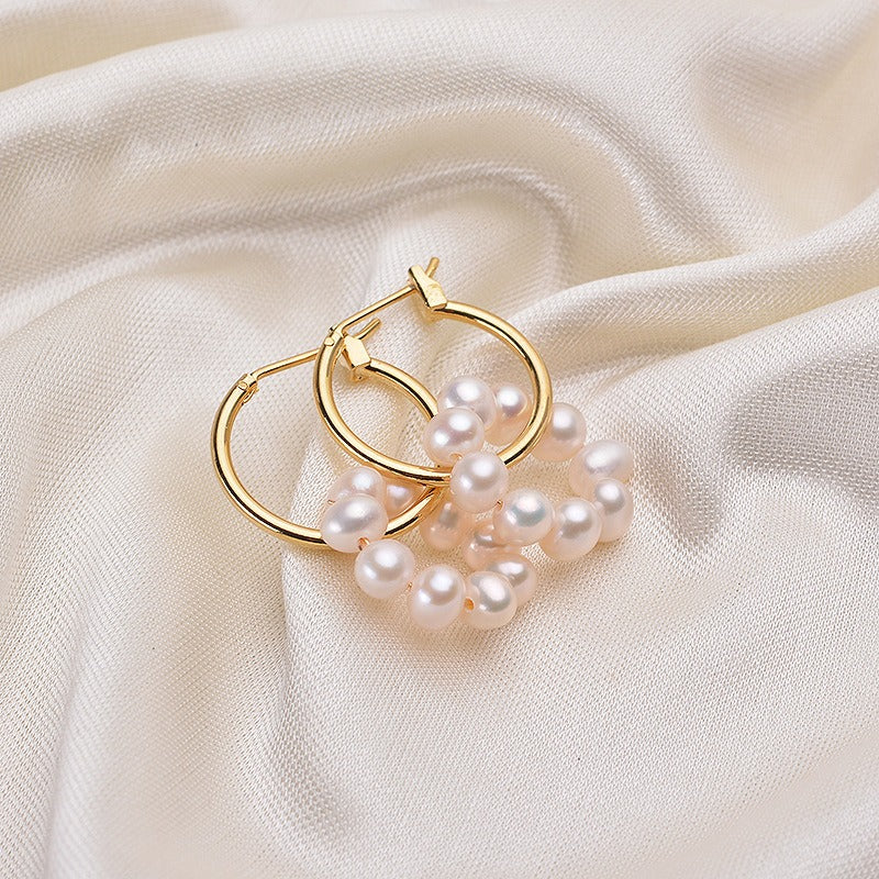 4-5mm Near Round Huggie Pearl Earring - Feliz Pearl