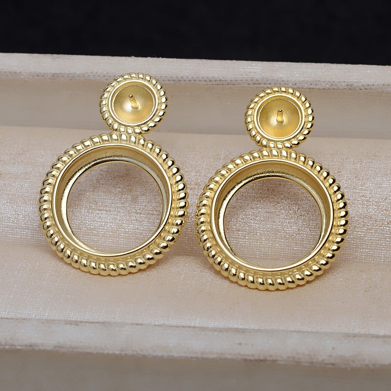 S925 Silver Mabe Pearl Earring Settings-Feliz Pearl - Feliz Pearl