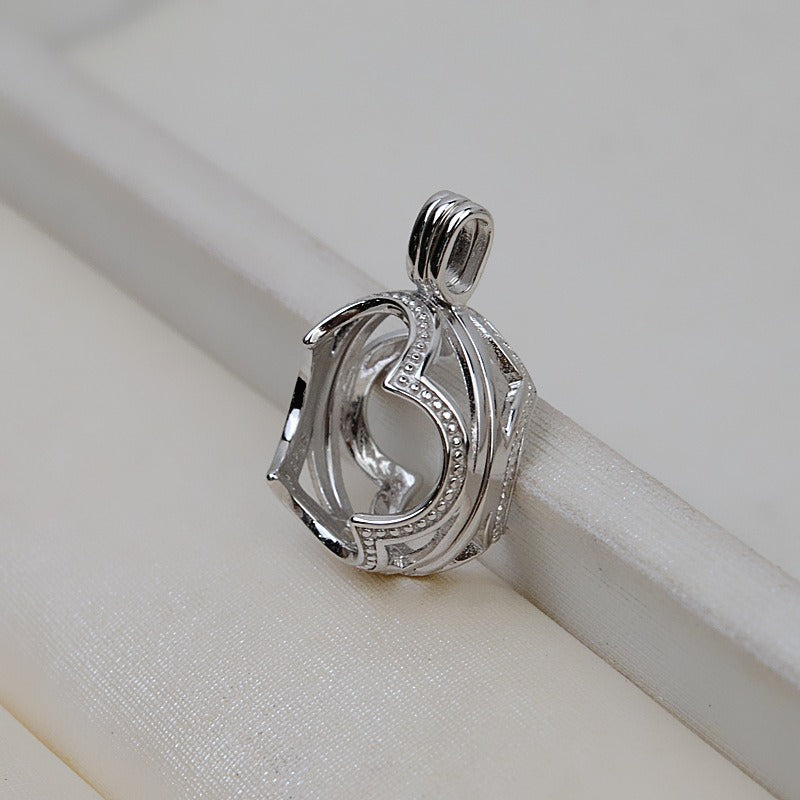 Sterling Silver Globe Pearl Cage Pendant - Feliz Pearl