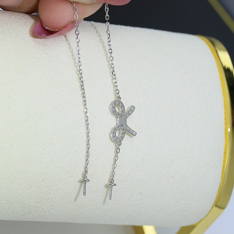 Cubic Zirconia Bow Tie Pearl Bracelet Settings - Feliz Pearl