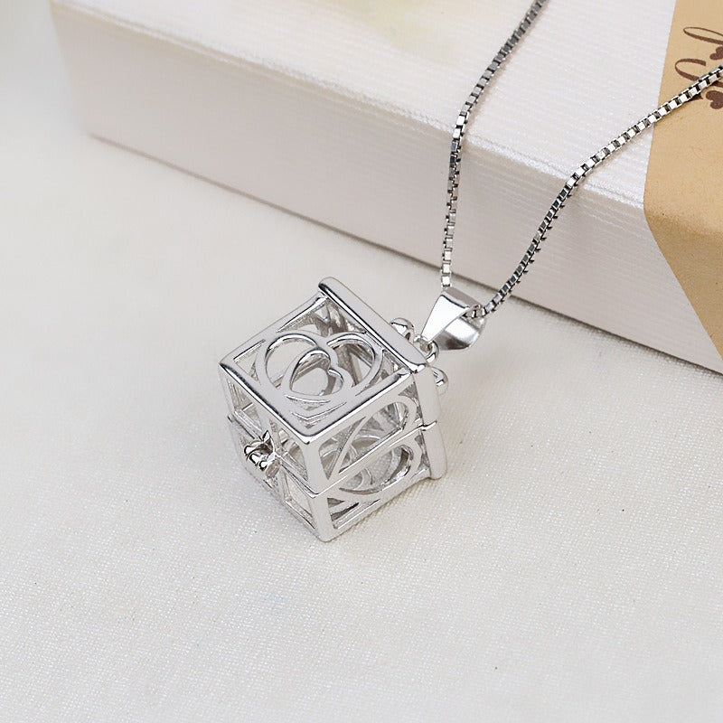 S925 Silver Gift Box Pearl Cage Pendant-Jewelry DIY Settings - Feliz Pearl