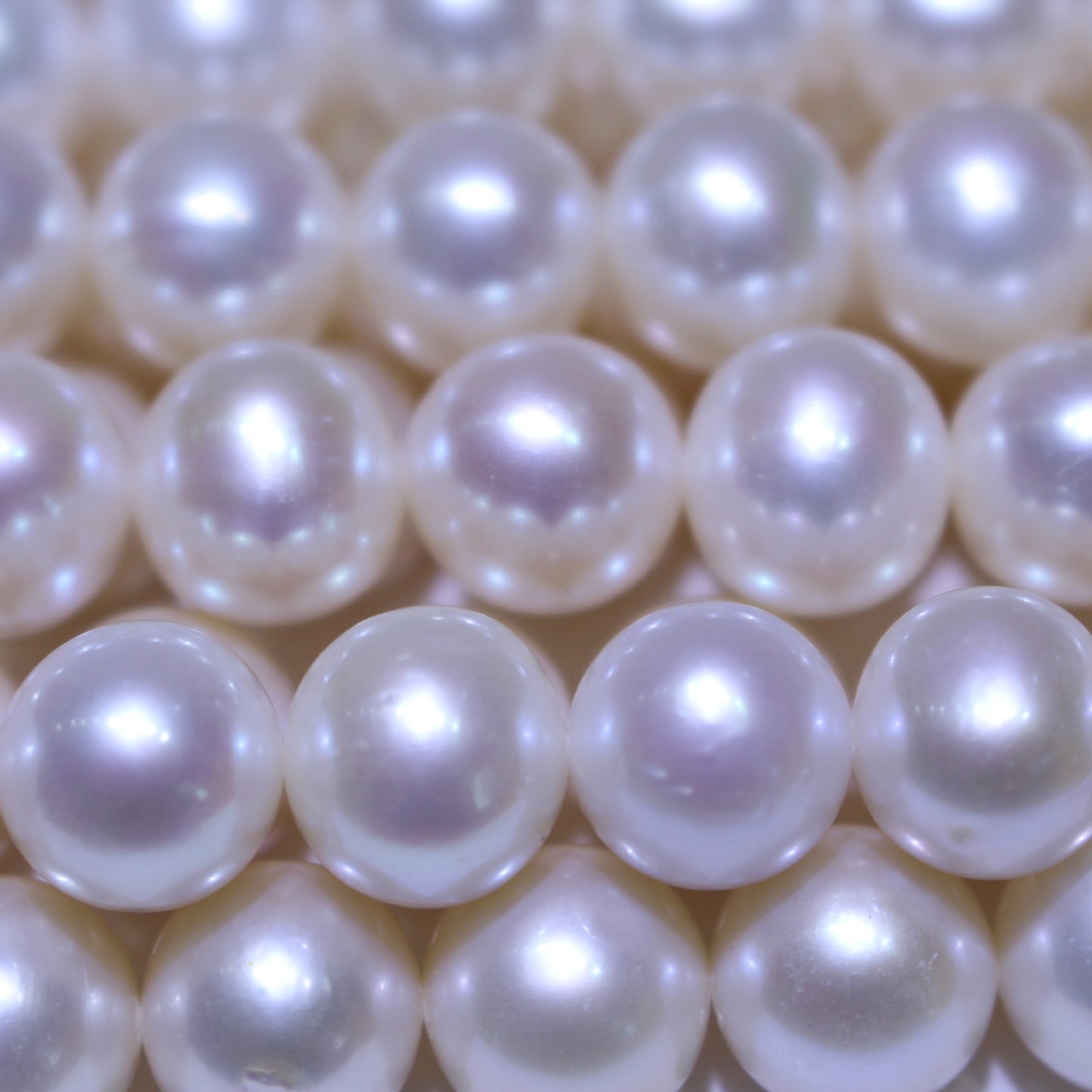 Near Round White Edison Pearl Strands