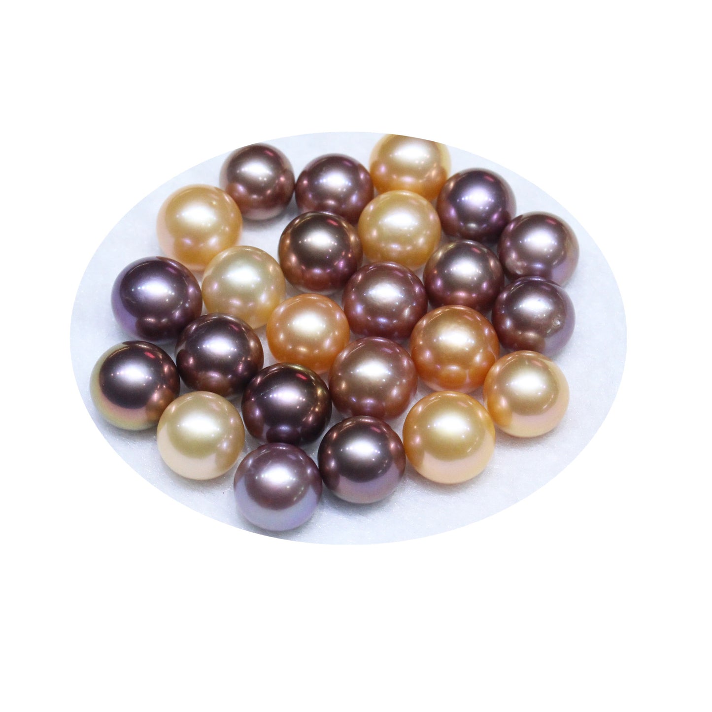Mixed natural purple and orange color round shape edison loose pearls