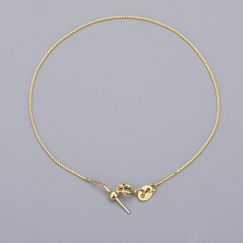 S925 Sterling Silver Pin Bracelet Chain