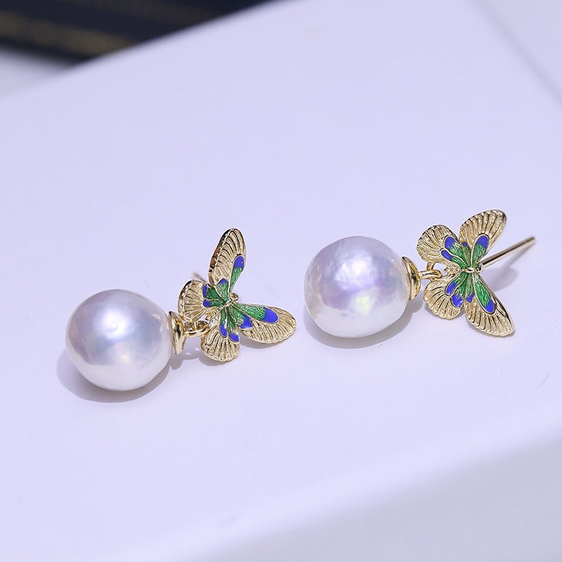 Lovely Butterfly Pearl Dangle Earring Setting