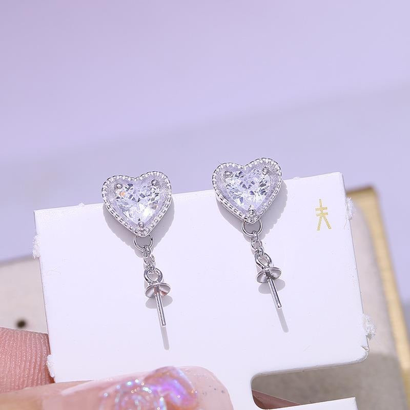 Luxury Heart Pearl Earring Mounitng
