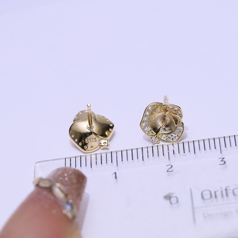 Lovely Rose Women Pearl Stud Earring