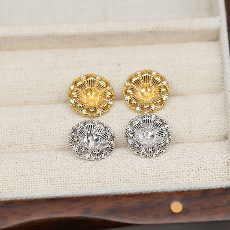 Vintage Luxury Pearl Stud Earring Setting